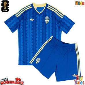 Sweden Replica Away Stadium Kit for Kids World Cup 2026 Short Sleeve (+ pants)